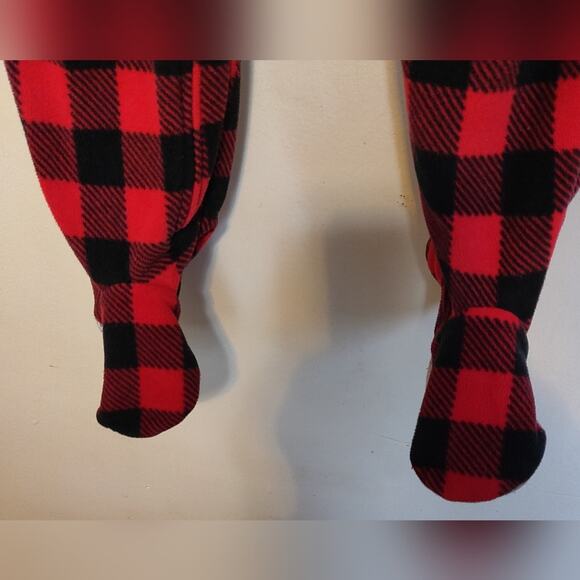 Carter's Footed Footie Pajamas RED BLACK BUFFALO PLAID Polar Bear Lumberjack 5 - Picture 5 of 15